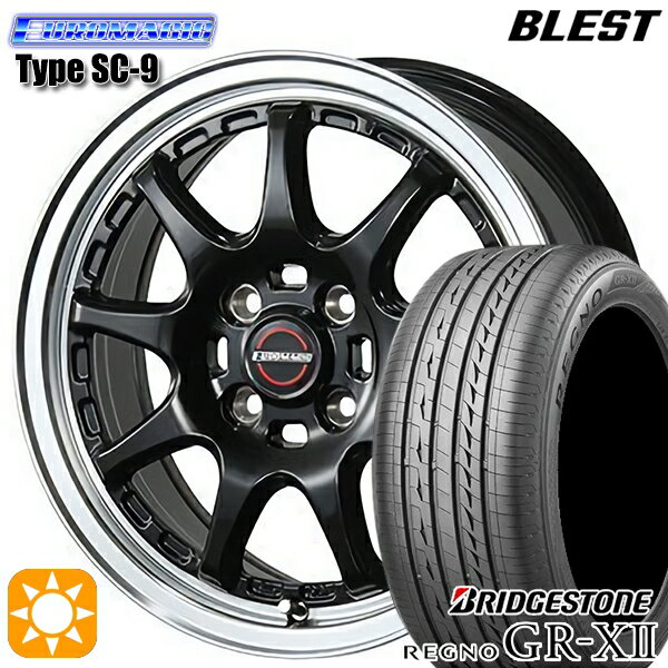 【取付対象】195/55R16 87V ブリヂストン レグノ GRX2 BLEST ユーロマジック タイプSC-9 グロスブラック 16インチ 6.5J 4H100 サマータイヤホイールセット