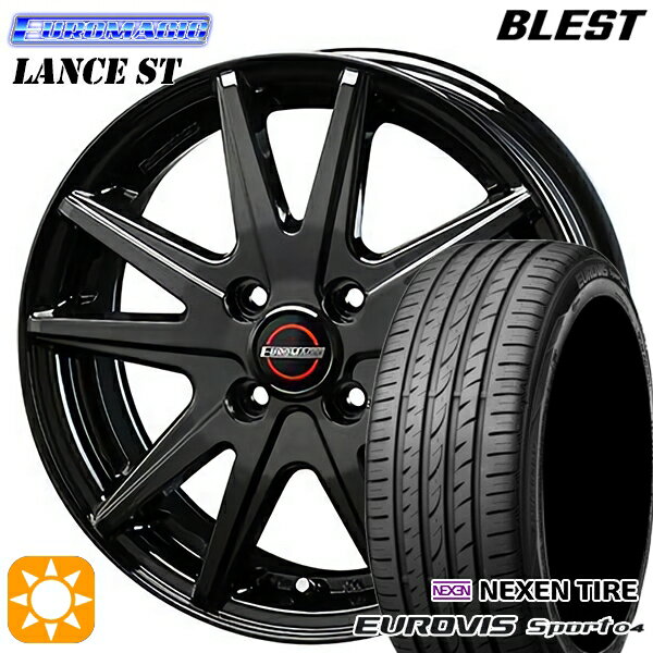 【取付対象】165/60R14 75H ロードストーン ユーロビズ Sport 04 BLEST ユーロマジック ランス ST ブラック 14インチ 4.5J 4H100 サマータイヤホイールセット