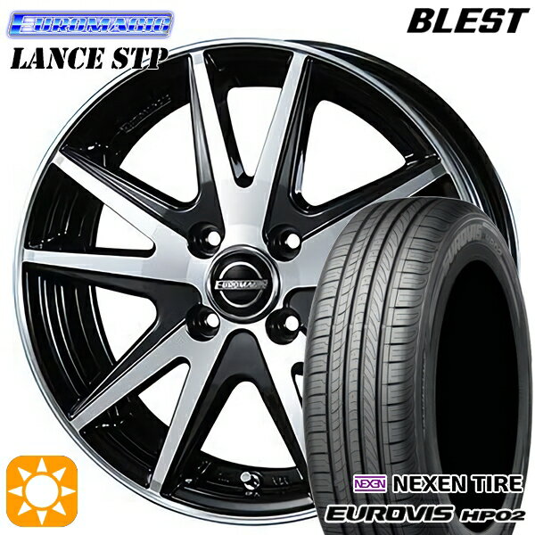 【取付対象】175/65R14 ネクセン ロードストーン ユーロビズ HP02 BLEST ユーロマジック ランス STP ブラックポリッシュ 14インチ 5.5J 4H100 サマータイヤホイールセット