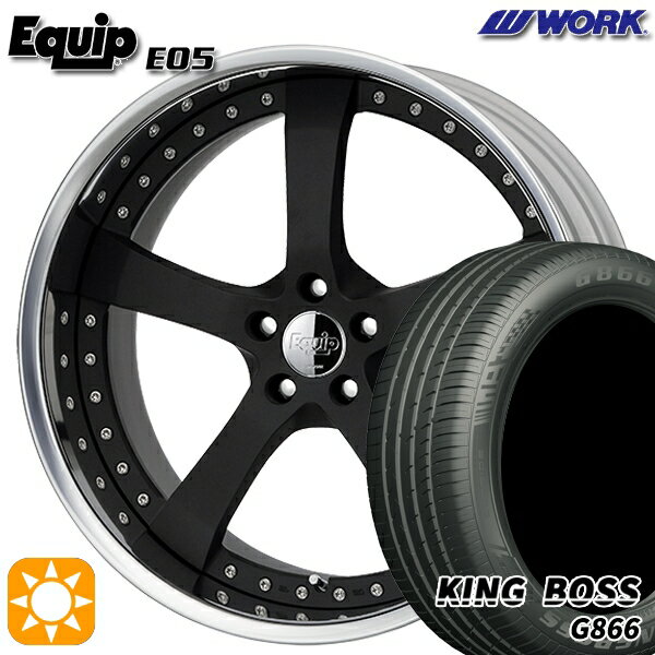 【取付対象】225/55R19 99W キングボス G866 ワーク エクイップ 05 ブラックアルマイト 19インチ 7.5J 5H114.3 サマータイヤホイールセット