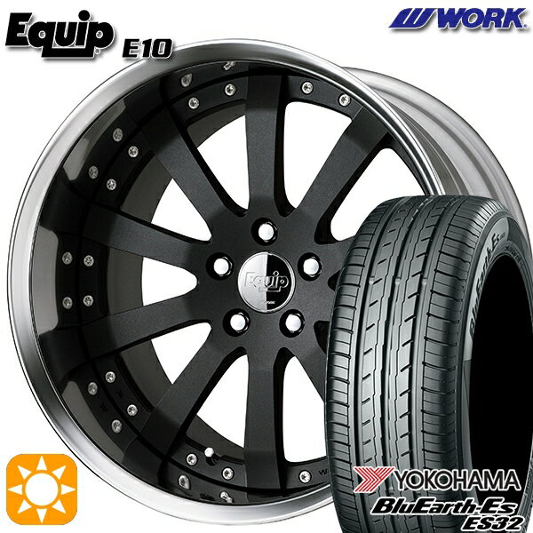 【取付対象】245/40R19 94W ヨコハマ ブルーアース ES32 ワーク エクイップ 10 ブラックアルマイト 19インチ 7.5J 5H114.3 サマータイヤホイールセット