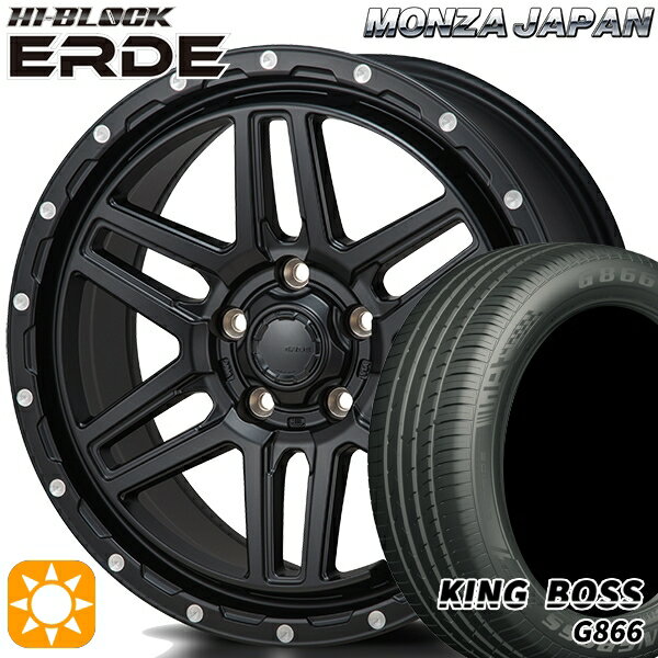 【取付対象】アイシス ノア 215/45R17 91W XL キングボス G866 モンツァ ハイブロック エルデ サテンブラック/ミーリング 17インチ 7.5J 5H114.3 サマータイヤホイールセット