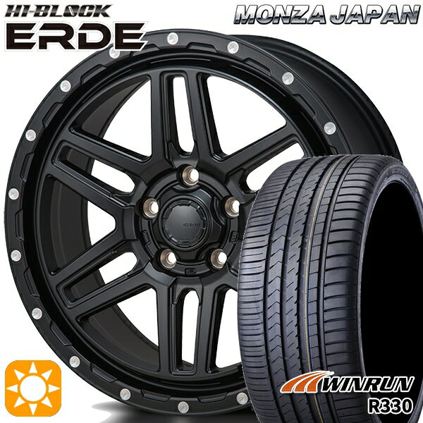 【取付対象】アイシス ノア/ヴォクシー 215/45R17 91W XL ウィンラン R330 モンツァ ハイブロック エルデ サテンブラック/ミーリング 17インチ 7.5J 5H114.3 サマータイヤホイールセット