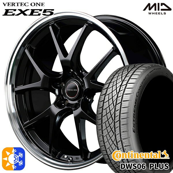 225/40R18 92Y XL コンチネンタル DWS06+ MID ヴァーテックワン EXE5 グロッシーブラック/リムポリッシュ 18インチ 7.0J 5H114.3 オールシーズンタイヤホイールセット