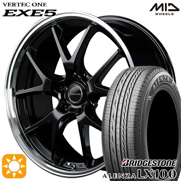 【取付対象】RAV4 245/45R20 103W XL ブリヂストン アレンザ LX100 MID ヴァーテックワン EXE5 グロッシーブラック/リムポリッシュ 20インチ 8.5J 5H114.3 サマータイヤホイールセット