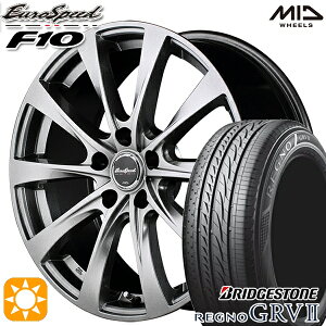 【取付対象】アイシス ノア 215/45R17 91W XL ブリヂストン レグノ GRV2 MID ユーロスピード F10 メタリックグレー 17インチ 7.0J 5H114.3 サマータイヤホイールセット