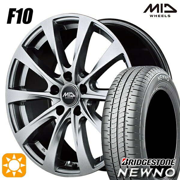 【取付対象】215/60R16 95H ブリヂストン ニューノ MID ユーロスピード F10 メタリックグレー 16インチ 6.5J 5H114.3 サマータイヤホイールセット