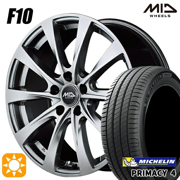 【取付対象】205/60R16 96W XL ミシュラン プライマシー4 MID ユーロスピード F10 メタリックグレー 16インチ 6.5J 5H114.3 サマータイヤホイールセット