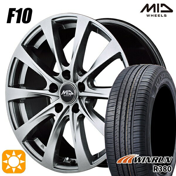 【取付対象】エルグランド クロスロード 215/65R16 98H ウィンラン R380 MID ユーロスピード F10 メタリックグレー 16インチ 6.5J 5H114.3 サマータイヤホイールセット