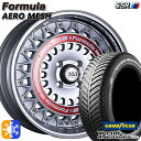 195/50R16 84H グッドイヤー ベクター フォーシーズンズ SSR フォーミュラ エアロメッシュ シルバー/レッドリング 16インチ 6.0J 4H100 オールシーズンタイヤホイールセット