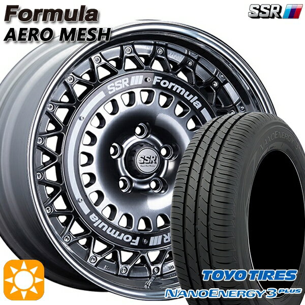 【取付対象】215/40R18 85W トーヨー ナノエナジー3プラス SSR フォーミュラ エアロメッシュ チタンシルバー/ブラックリング 18インチ 7.0J 5H114.3 サマータイヤホイールセット