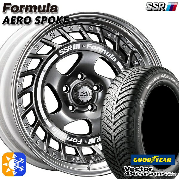 225/45R18 91H グッドイヤー ベクター フォーシーズンズ SSR フォーミュラ エアロスポーク チタンシルバー 18インチ 7.0J 5H114.3 オールシーズンタイヤホイールセット