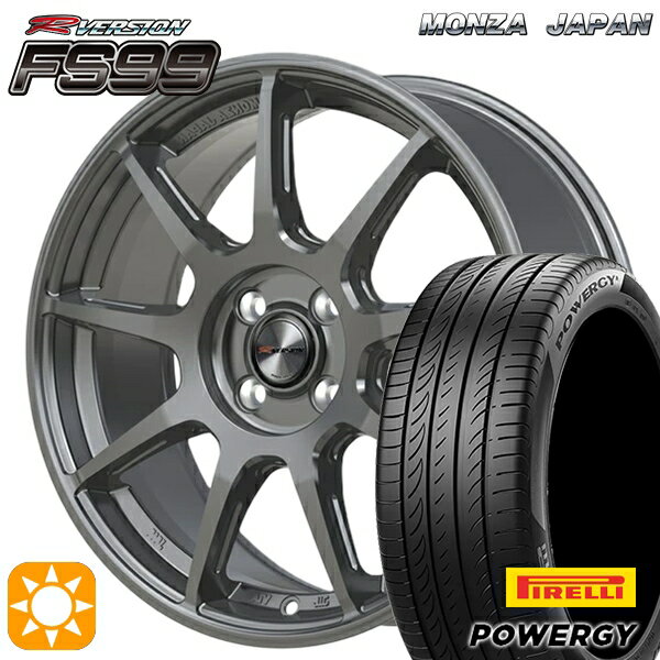 【取付対象】マツダ2 ノート 205/45R17 88W XL ピレリ パワジー MONZA Rバージョン FS99 チタンガンメタ 17インチ 7.0J 4H100 +40/+50 サマータイヤホイールセット