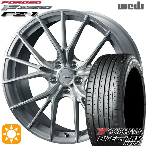 【取付対象】ヴェゼル レガシィ 225/60R18 100H ヨコハマ ブルーアース RV03 Weds ウェッズ 鍛造 F ZERO FZ-1 ブラッシュド 18インチ 7.5J 5H114.3 サマータイヤホイールセット