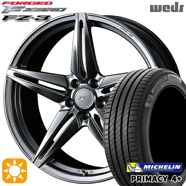 【取付対象】アウトランダー デリカD5 225/55R18 98V ミシュラン プライマシー4プラス Weds ウェッズ 鍛造 F ZERO FZ-3 ダイヤモンドブラック 18インチ 7.5J 5H114.3 サマータイヤホイールセット