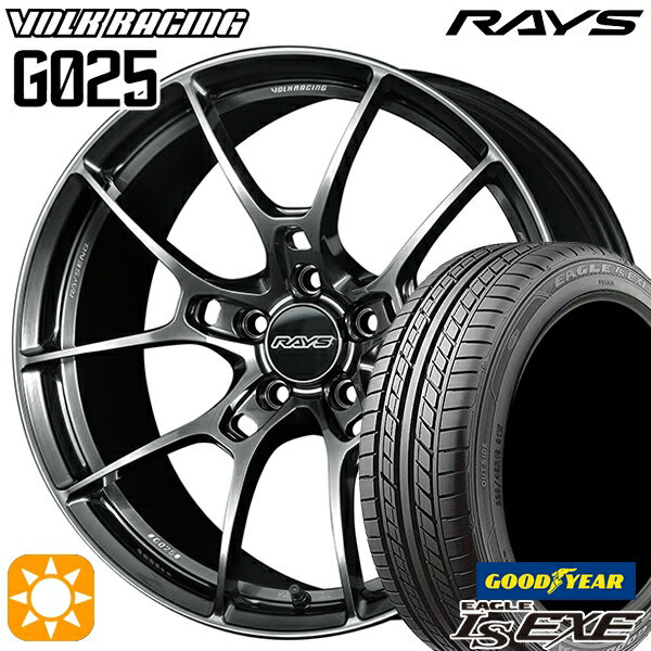 【取付対象】215/40R18 89W XL グッドイヤー イーグル LSEXE RAYS ボルクレーシング G025 HK 18インチ 7.5J 5H114.3 サマータイヤホイールセット