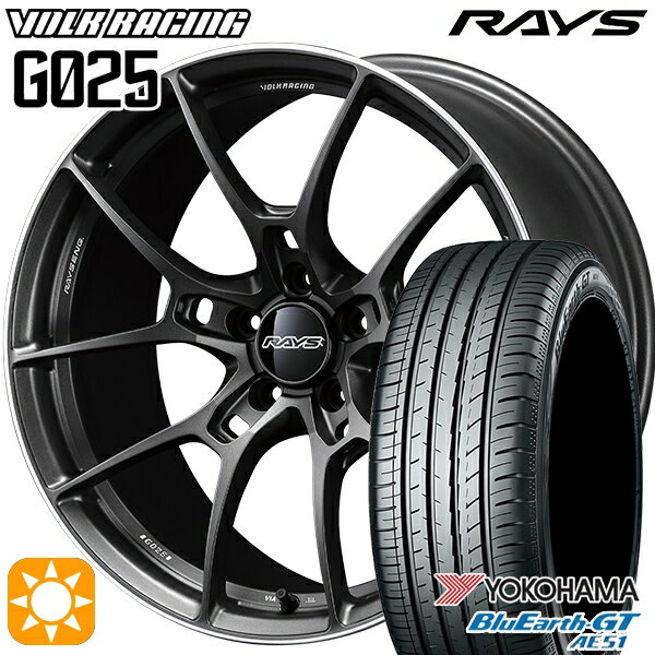 【取付対象】225/40R18 92W XL ヨコハマ ブルーアースGT AE51 RAYS ボルクレーシング G025 MK 18インチ 7.5J 5H114.3 サマータイヤホイールセット