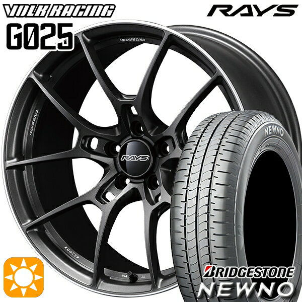 【取付対象】225/55R18 98V ブリヂストン ニューノ RAYS ボルクレーシング G025 MK 18インチ 7.5J 5H114.3 サマータイヤホイールセット