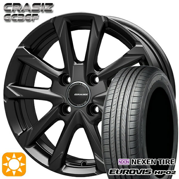 【取付対象】175/65R14 ネクセン ロードストーン ユーロビズ HP02 コーセイ クレイシズ GC36F グロッシーブラック 14インチ 5.0J 4H100 サマータイヤホイールセット