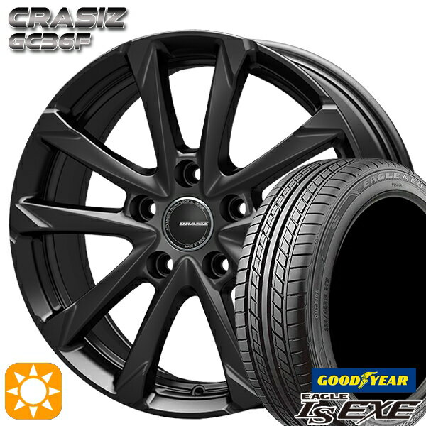 【取付対象】215/55R17 94V グッドイヤー イーグル LSEXE コーセイ クレイシズ GC36F グロッシーブラック 17インチ 7.0J 5H100 サマータイヤホイールセット