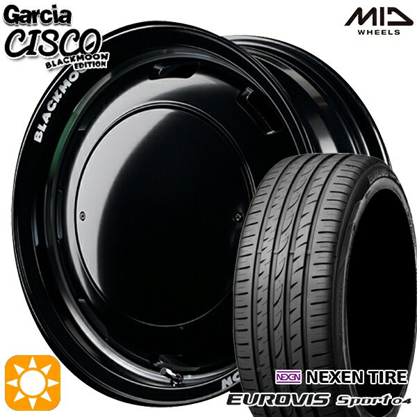 【取付対象】165/60R14 75H ロードストーン ユーロビズ Sport 04 MID ガルシアシスコブラックムーン ブラック 14インチ 4.5J 4H100 サマータイヤホイールセット