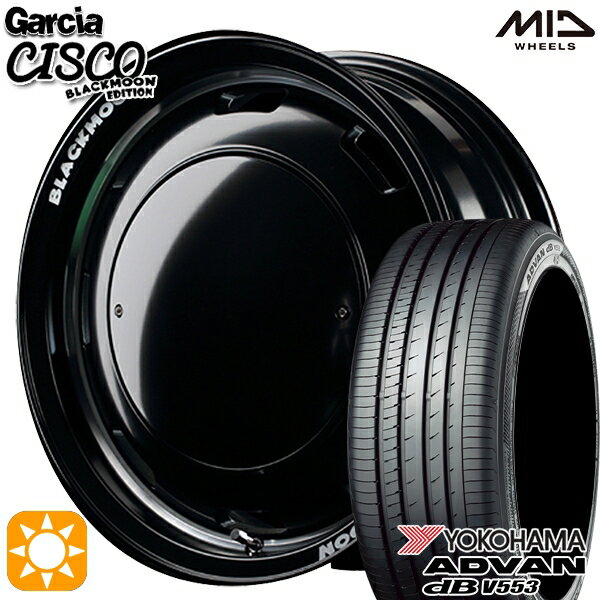 【取付対象】155/65R14 75H ヨコハマ アドバンデシベル V553 MID ガルシアシスコブラックムーン ブラック 14インチ 4.5J 4H100 サマータイヤホイールセット