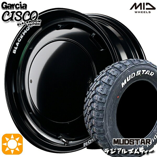 【取付対象】195/80R15 107/105N マッドスター ラジアル M/T ホワイトレター MID ガルシアシスコブラックムーン ブラック 15インチ 6.0J 6H139.7 サマータイヤホイールセット