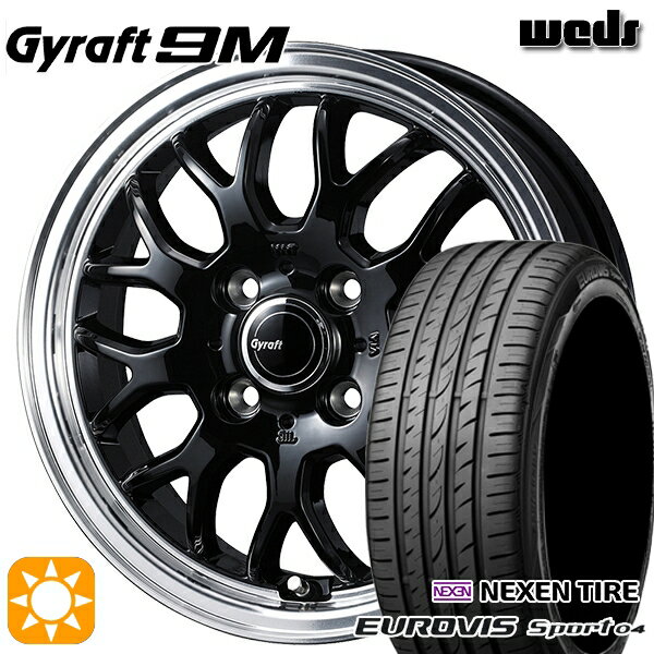 【取付対象】165/60R14 75H ロードストーン ユーロビズ Sport 04 ウェッズ グラフト 9M BK/RP 14インチ 4.5J 4H100 サマータイヤホイールセット
