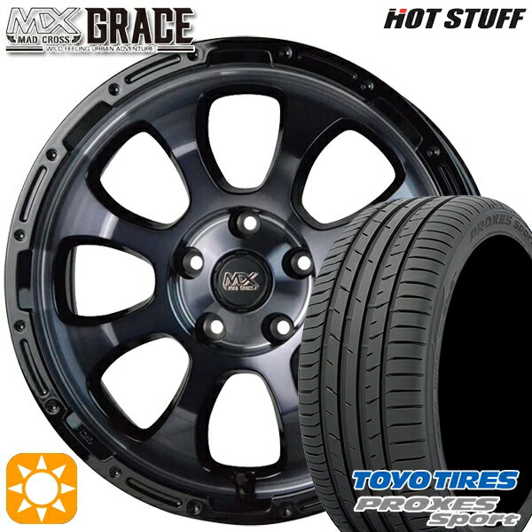 【取付対象】アイシス ノア 215/45R17 91W トーヨー プロクセススポーツ HotStuff マッドクロス グレイス BKC/BK 17インチ 7.0J 5H114.3 サマータイヤホイールセット