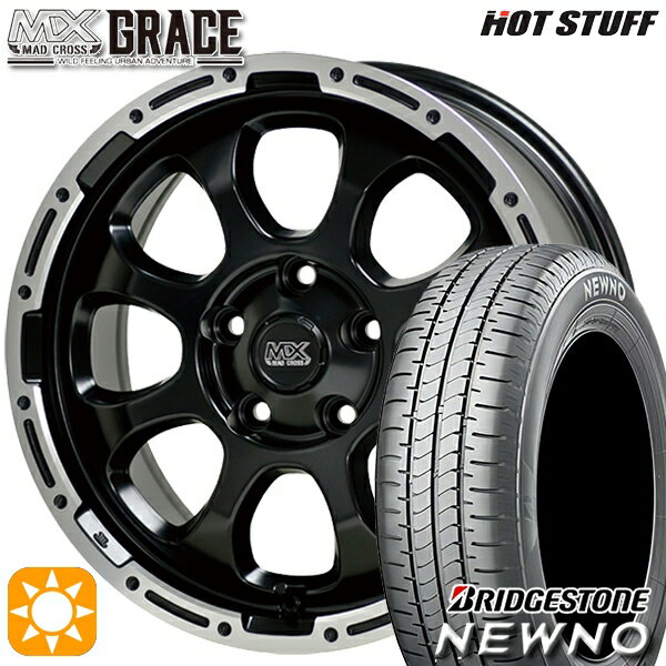 【取付対象】215/65R16 98H ブリヂストン ニューノ HotStuff マッドクロス グレイス GB/P 16インチ 7.0J 5H114.3 サマータイヤホイールセット