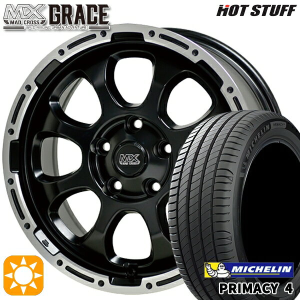 【取付対象】リーフ ノア 205/55R16 91W ミシュラン プライマシー4 HotStuff マッドクロス グレイス GB/P 16インチ 7.0J 5H114.3 サマータイヤホイールセット