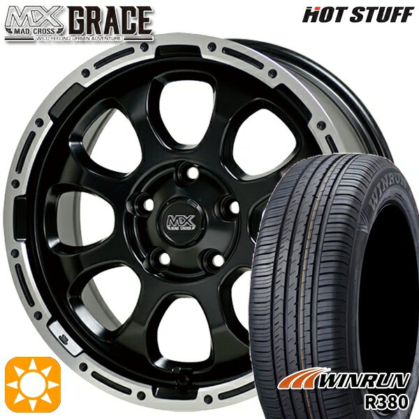 【取付対象】215/65R16 98H ウィンラン R380 HotStuff マッドクロス グレイス GB/P 16インチ 7.0J 5H114.3 サマータイヤホイールセット