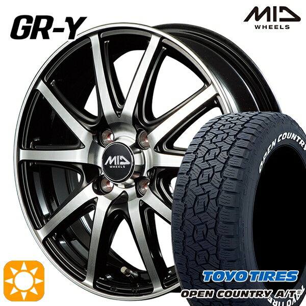 【取付対象】アゲ軽 165/80R14 97/95N トーヨー オープンカントリーA/T3 ホワイトレター MID ファイナルスピード GR-ガンマ BP 14インチ 4.5J 4H100 サマータイヤホイールセット