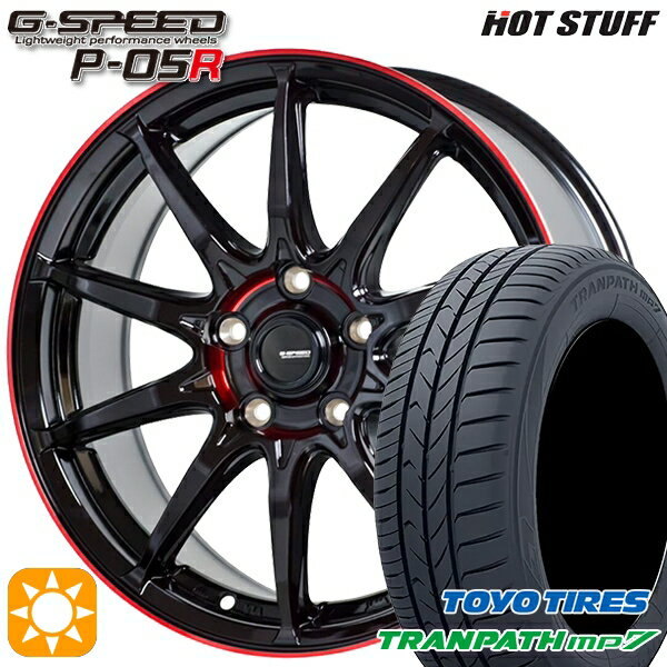 【取付対象】215/60R17 96H トーヨー トランパス mp7 HotStuff ジースピード P-05R ブラックレッドクリア 17インチ 7.0J 5H114.3 サマータイヤホイールセット