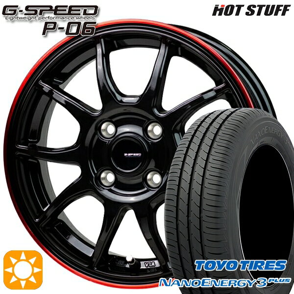 【取付対象】タンク ルーミー 195/45R16 80W トーヨー ナノエナジー3プラス HotStuff ジースピード P-06 ブラックレッドクリア 16インチ 6.0J 4H100 サマータイヤホイールセット