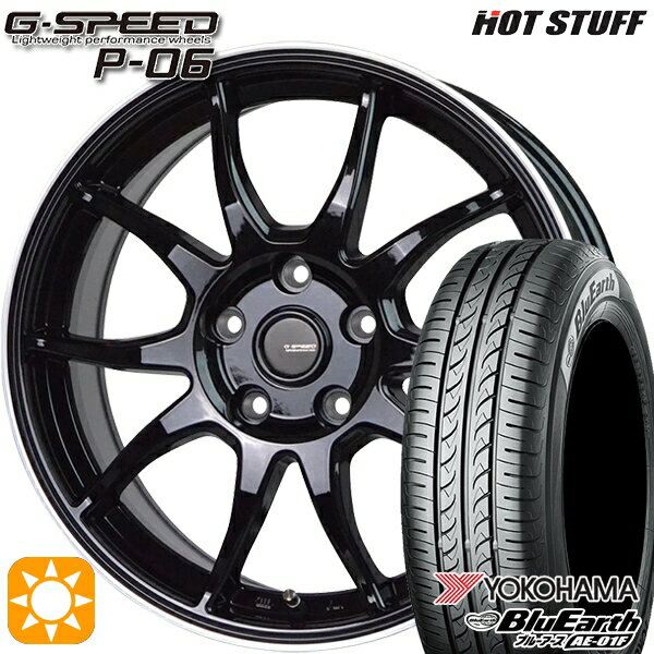 【取付対象】リーフ ノア 205/55R16 91V ヨコハマ ブルーアース AE01F HotStuff ジースピード P-06 MB/RP 16インチ 6.5J 5H114.3 サマータイヤホイールセット