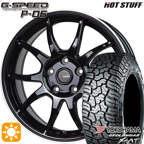 【取付対象】デリカD5 LT215/70R16 100/97Q ヨコハマ ジオランダー X-AT G016 ホットスタッフ ジースピード P-06 MB/RP 16インチ 6.5J 5H114.3 サマータイヤホイールセット