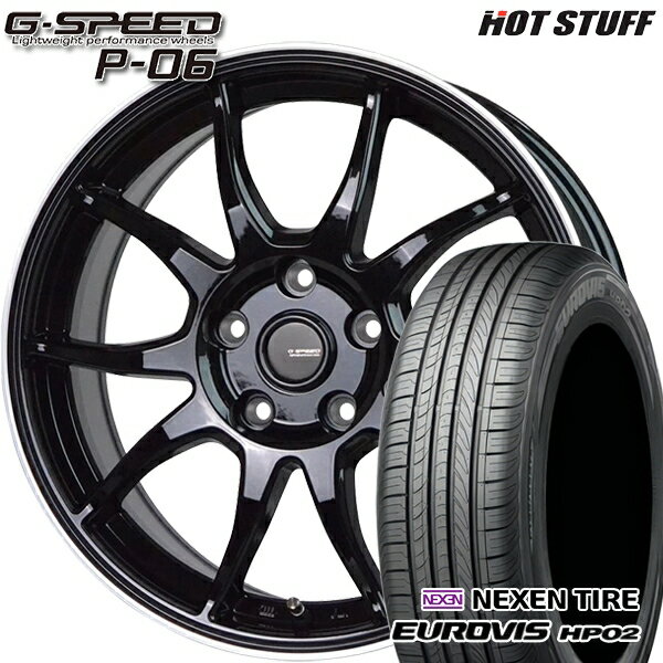 【取付対象】195/65R15 ネクセン ロードストーン ユーロビズ HP02 HotStuff ジースピード P-06 MB/RP 15インチ 6.0J 5H114.3 サマータイヤホイールセット