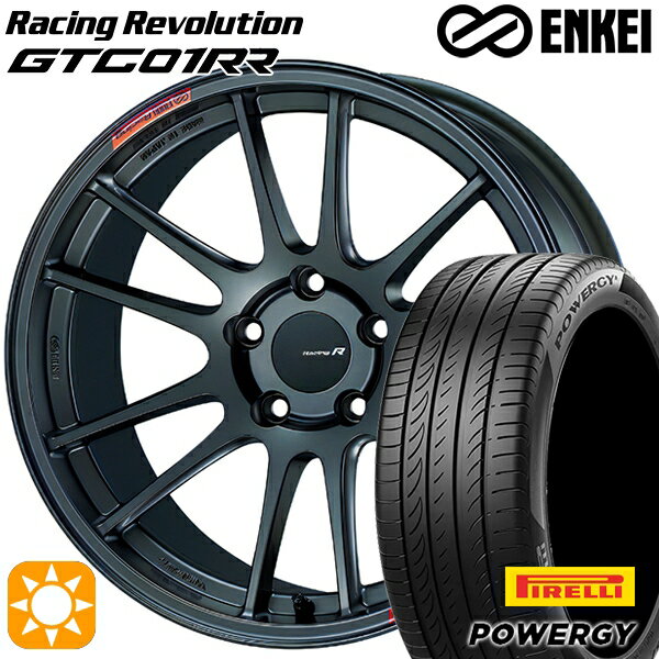 【取付対象】225/45R18 95W XL ピレリ パワジー ENKEI エンケイ レーシングレボリューション GTC01RR マットダークガンメタリック 18インチ 7.5J 5H114.3 サマータイヤホイールセット