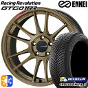 225/40R18 92Y XL ミシュラン クロスクライメート2 ENKEI エンケイ レーシングレボリューション GTC01RR 18インチ 7.5J 5H114.3 チタニウムゴールド オールシーズンタイヤホイールセット