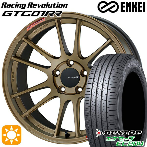 【取付対象】アクセラ アテンザ 215/45R18 93W XL ダンロップ エナセーブ EC204 ENKEI エンケイ レーシングレボリューション GTC01RR チタニウムゴールド 18インチ 7.5J 5H114.3 サマータイヤホイールセット