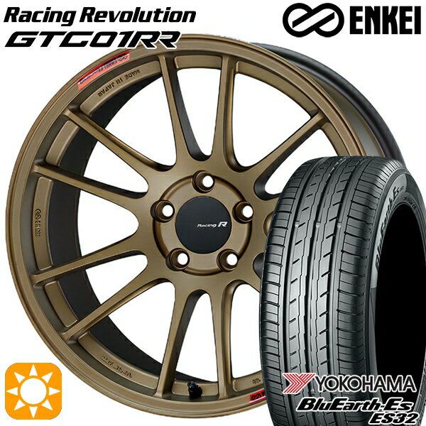 【取付対象】セレナ 215/40R18 85W ヨコハマ ブルーアース ES32 ENKEI エンケイ レーシングレボリューション GTC01RR チタニウムゴールド 18インチ 7.5J 5H114.3 サマータイヤホイールセット