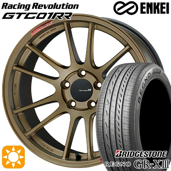 【取付対象】マークX スカイライン 225/45R18 95W XL ブリヂストン レグノ GR-X3 ENKEI エンケイ レーシングレボリューション GTC01RR チタニウムゴールド 18インチ 8.5J 5H114.3 サマータイヤホイールセット