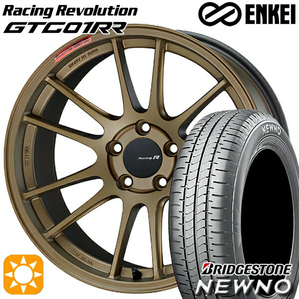 【取付対象】225/45R18 95W XL ブリヂストン ニューノ ENKEI エンケイ レーシングレボリューション GTC01RR チタニウムゴールド 18インチ 7.5J 5H114.3 サマータイヤホイールセット
