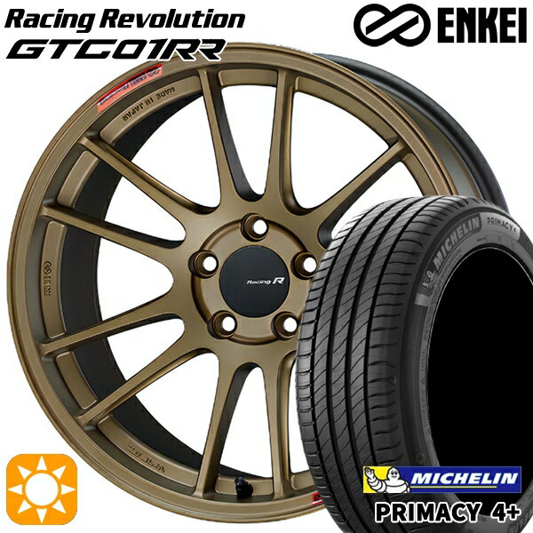 【取付対象】225/55R18 98V ミシュラン プライマシー4プラス ENKEI エンケイ レーシングレボリューション GTC01RR チタニウムゴールド 18インチ 8.0J 5H114.3 サマータイヤホイールセット