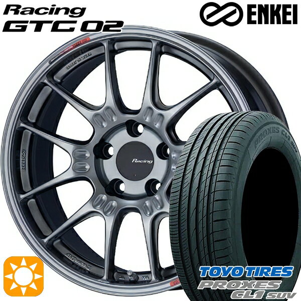 【取付対象】225/55R18 98V トーヨー プロクセス CL1 SUV ENKEI エンケイ レーシング GTC02 ハイパーシルバー 18インチ 8.0J 5H114.3 サマータイヤホイールセット
