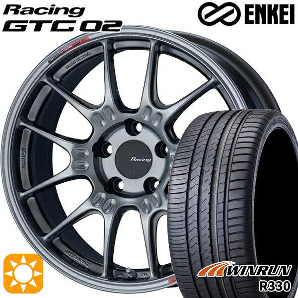 【取付対象】リーフ レヴォーグ 215/50R17 95W XL ウィンラン R330 ENKEI エンケイ レーシング GTC02 ハイパーシルバー 17インチ 7.5J 5H114.3 サマータイヤホイールセット