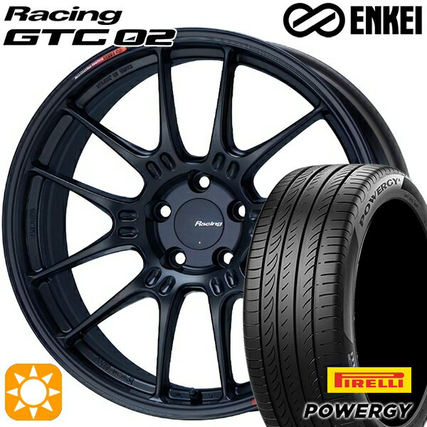 【取付対象】マツダ2 ノート 205/45R17 88W XL ピレリ パワジー ENKEI エンケイ レーシング GTC02 マットブラック 17インチ 7.5J 4H100 サマータイヤホイールセット