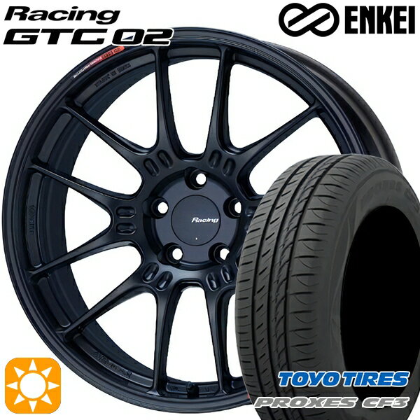 【取付対象】フォレスターSK9/SKE エクストレイル 225/55R17 101V XL トーヨー プロクセス CF3 ENKEI エンケイ レーシング GTC02 マットブラック 17インチ 7.5J 5H114.3 サマータイヤホイールセット