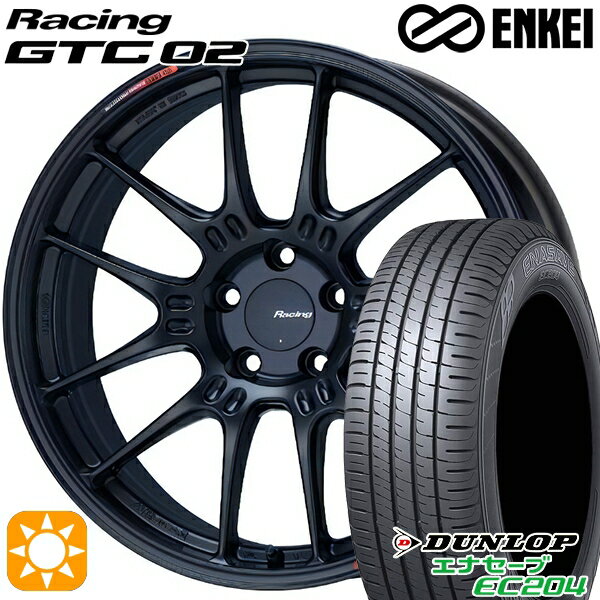 【取付対象】225/45R18 95W XL ダンロップ エナセーブ EC204 ENKEI エンケイ レーシング GTC02 マットブラック 18インチ 8.0J 5H114.3 サマータイヤホイールセット